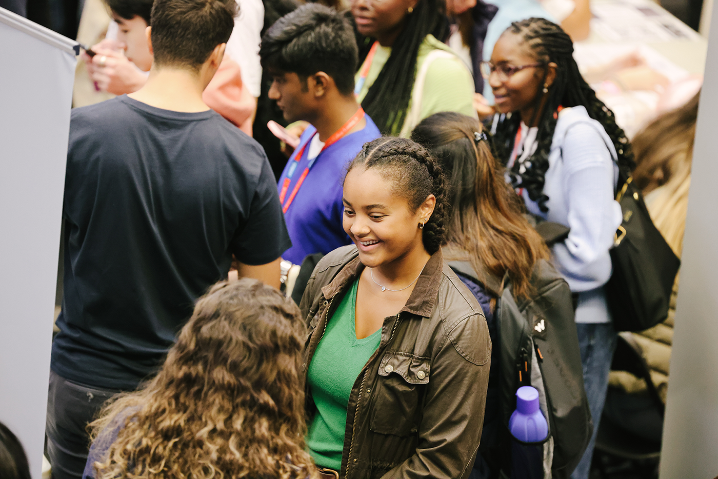 Students engaging one another